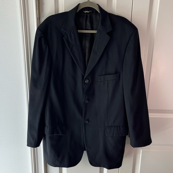 Vintage 2001 Banana Republic classic black 3 button blazer sport coat size 42R - Picture 3 of 10